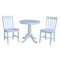 International Concepts Round 30 in Round Top Pedestal Table, with 2 C08-61 Chairs, White, 30 in W, 30 in L, 29.1 in H K08-30RT-C61P - alternate 1